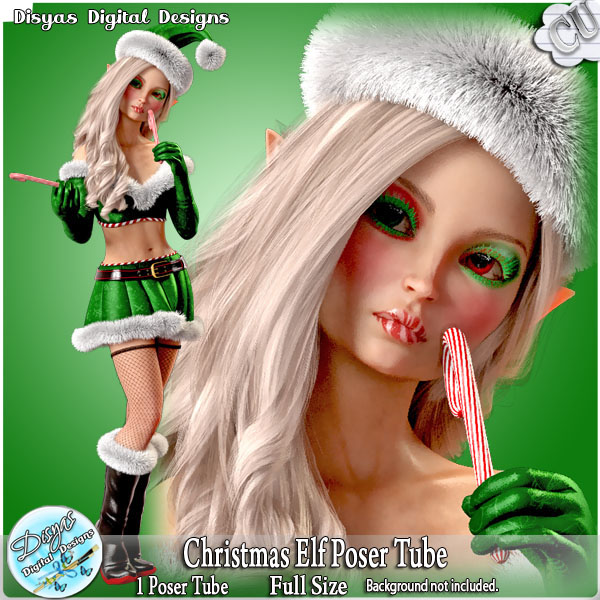 CHRISTMAS ELF POSER TUBE CU by Disyas - Click Image to Close